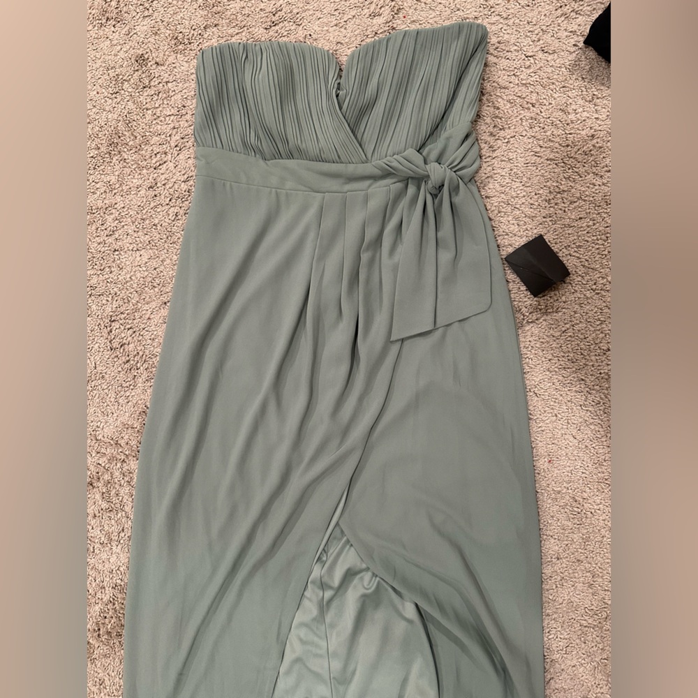 LULUS Strapless Sage Green Dress